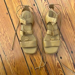 Vince wraparound sandal - dark camel, good condition